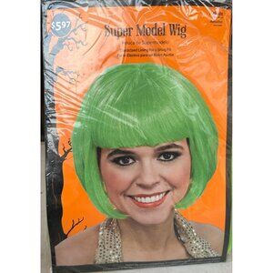 Wal-Mart Stores, Inc. Neon Green Super Model Wig (Adult One Size-NEW)